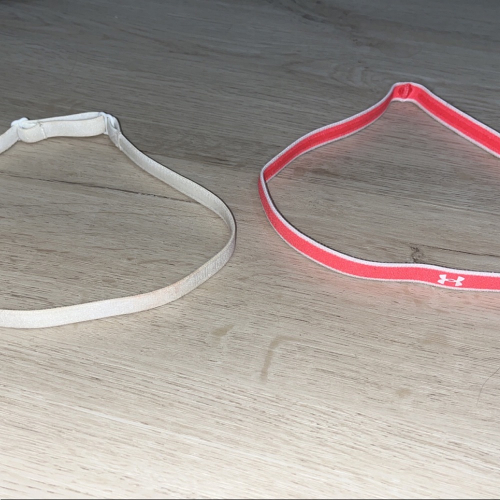 2 headbands 1 from lululemon and the other from under armor. i